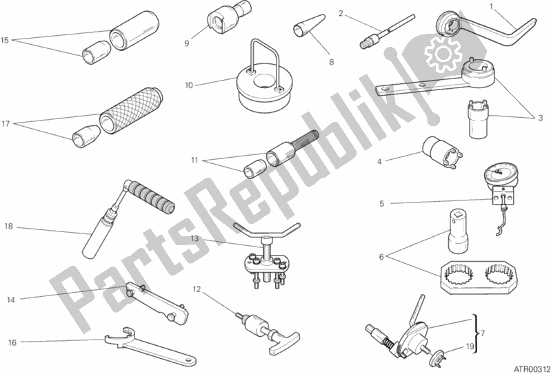 Alle onderdelen voor de 01a - Werkplaatsgereedschap, Motor van de Ducati Monster 1200 S USA 2015